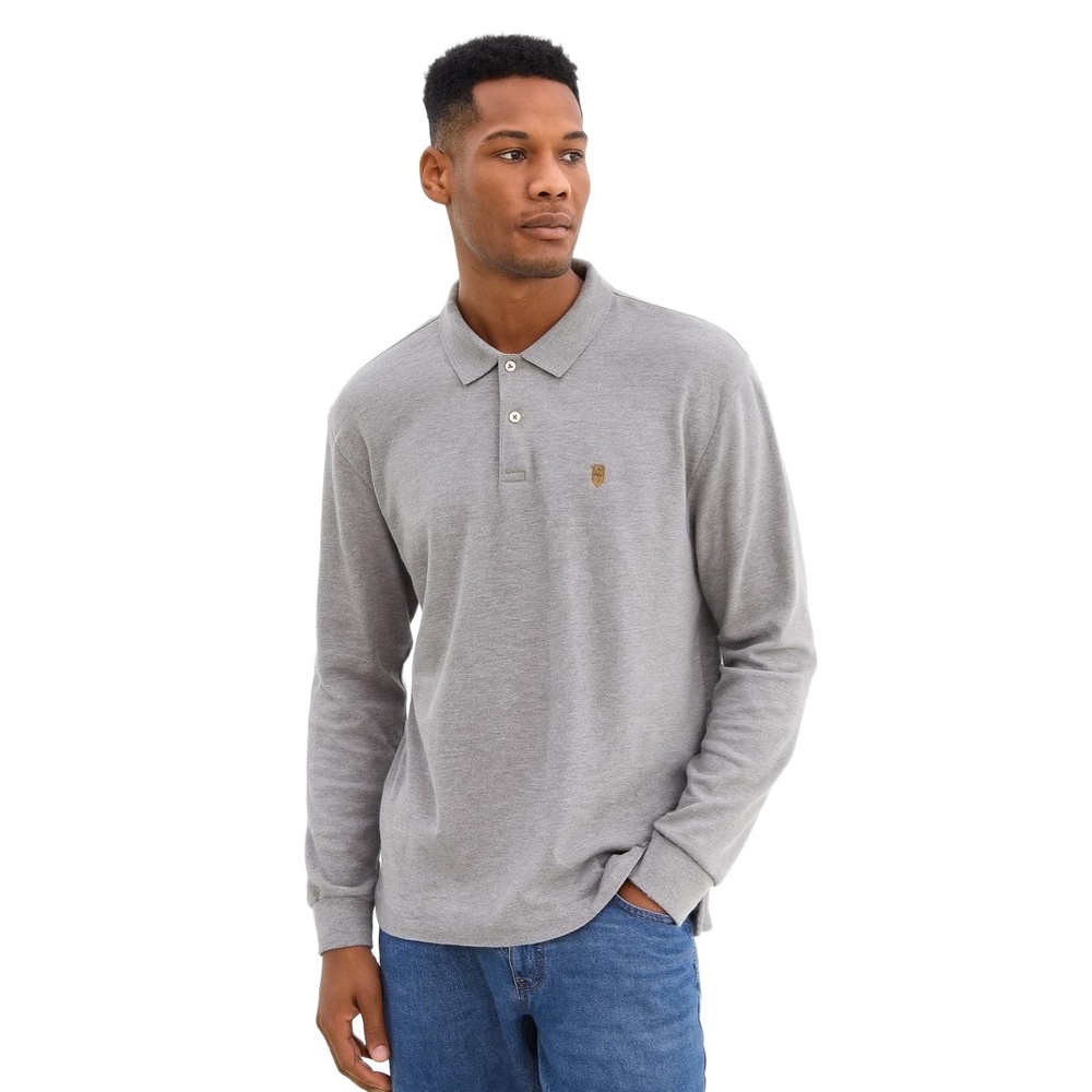 Lauren Ralph Lauren Long Sleeve Cotton Polo, Grey, Mens XL